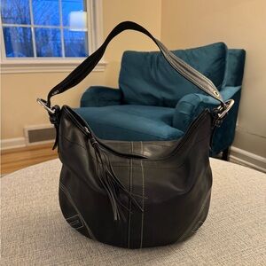 Coach Black Leather Hobo Bag